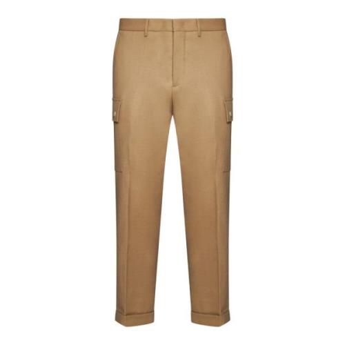 Etro Beige Ullbyxor Kort Tapered Beige, Herr