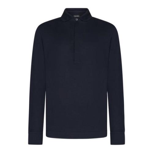 Ermenegildo Zegna Blå T-shirts och Polos MC Blue, Herr