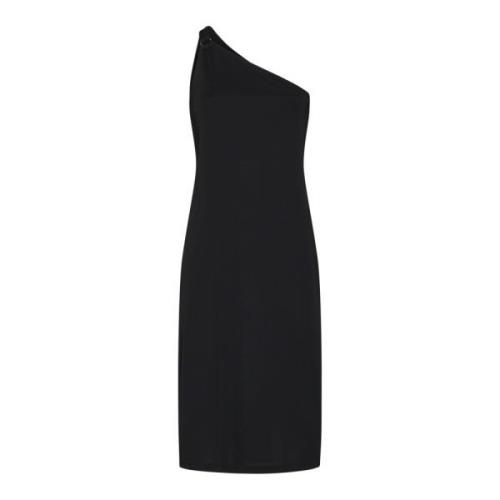 Filippa K Asymmetrisk Midi Klänning Svart Black, Dam