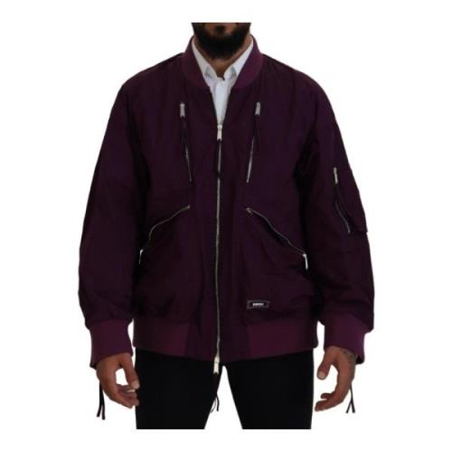 Dsquared2 Lila Bomberjacka med Full Zipper Purple, Herr