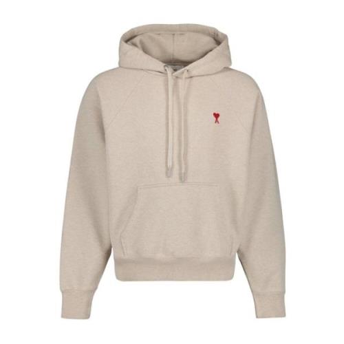 Ami Paris Hjärtvän Hoodie Beige, Herr