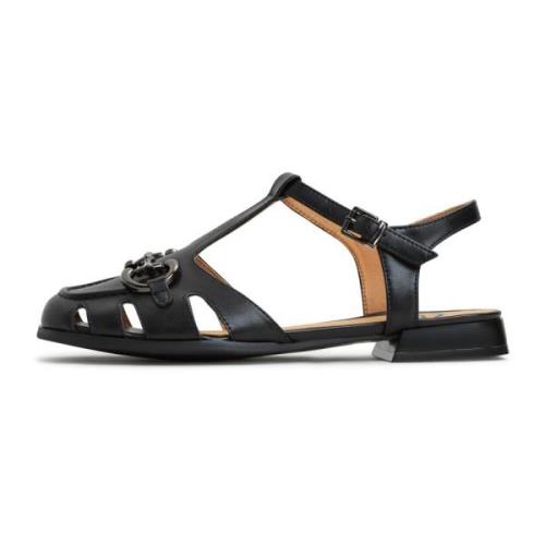 Cesare Gaspari Svarta Platta Sandaler Aisha Black, Dam