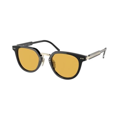 Prada Stiliga solglasögon i svart och gul Black, Herr