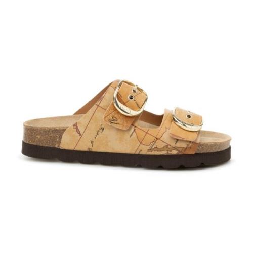 Alviero Martini 1a Classe Geo Classic Eco Nappa Platta Sandaler Beige,...