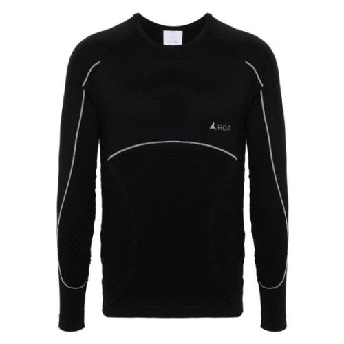 ROA Svart Seamless Långärmad T-shirt Black, Herr