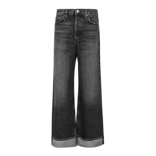 Agolde Högmidjade Skinny Jeans Black, Dam