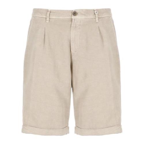 Myths Beige Bermuda Shorts med Bältesöglor Beige, Herr