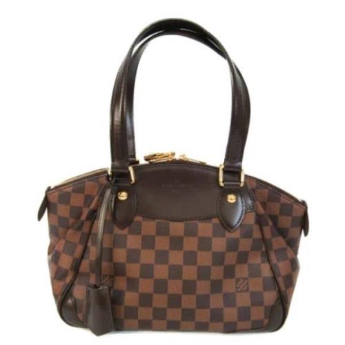 Louis Vuitton Vintage Pre-owned Tyg axelremsvskor Brown, Dam