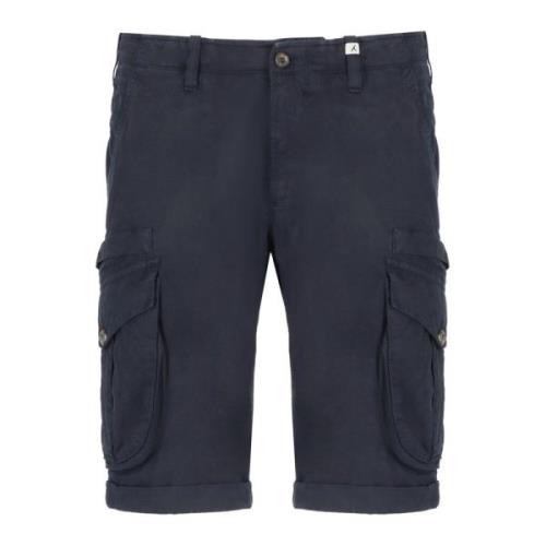 Myths Blå Bomull Linne Bermuda Shorts Blue, Herr