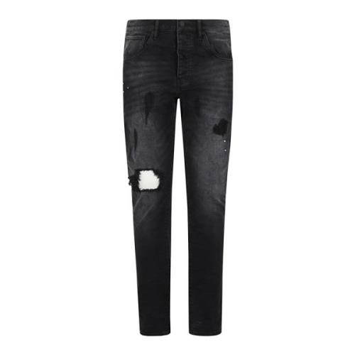 Purple Brand Casual Drop Fit Denim Jeans Black, Herr