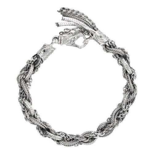 Emanuele Bicocchi Stiligt Round Braid Armband Gray, Unisex