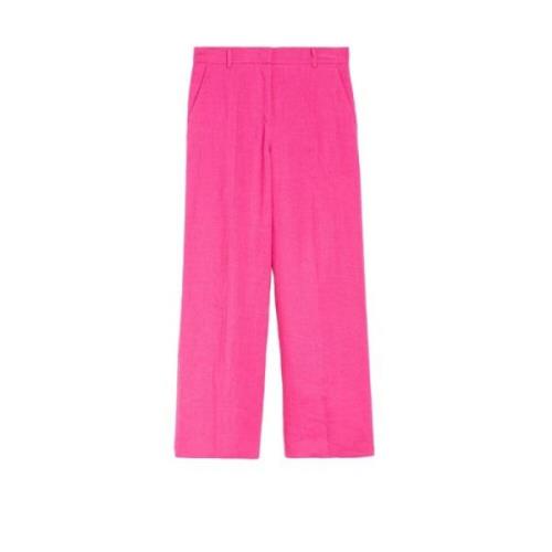 Max Mara Weekend Linne Fuchsia Byxor Pink, Dam