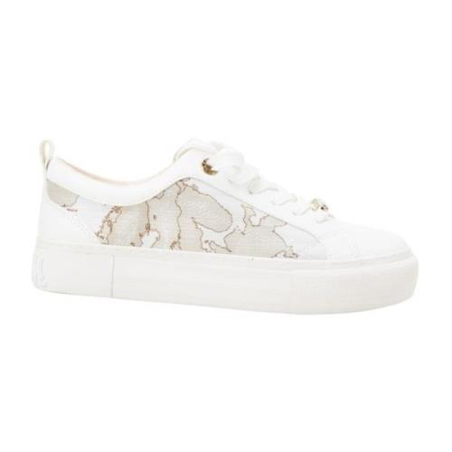 Alviero Martini 1a Classe Geo Safari Läder Sneakers White, Dam