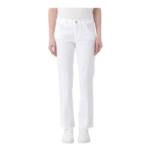 Fay Cropped Fringed Pant White, Dam