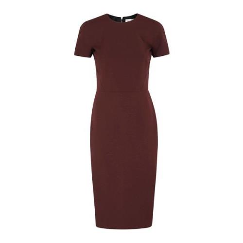 Victoria Beckham Figursydd Klänning Brown, Dam