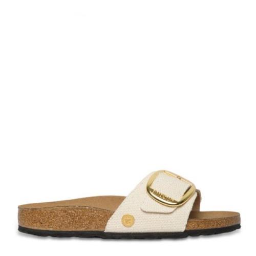 Birkenstock Äggskal Canvas Spänne Sandaler White, Dam