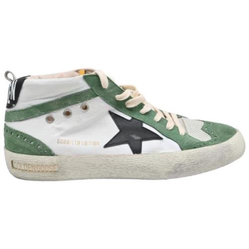 Golden Goose Vit Grön Mid Star Mocka Sneakers Multicolor, Herr