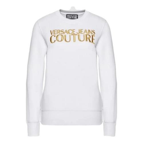 Versace Jeans Couture Vit Sweatshirt för Stiligt Utseende White, Dam