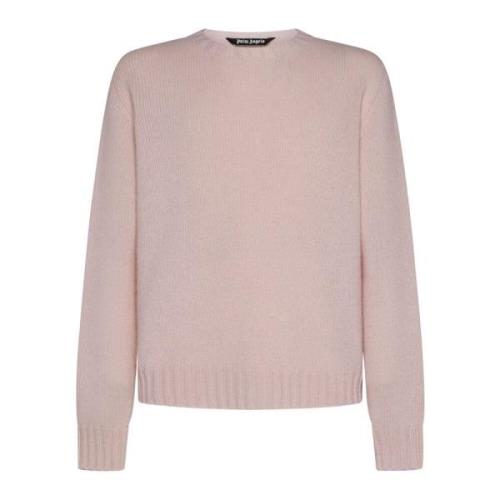 Palm Angels Intarsia-Knit Logo Sweater Pink, Herr