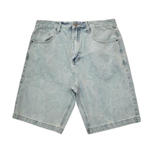 Guess Herringbone Light Blue Denim Shorts Blue, Herr