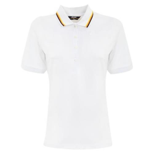 K-Way Vit Bomull Polo Skjorta Slim Fit White, Dam