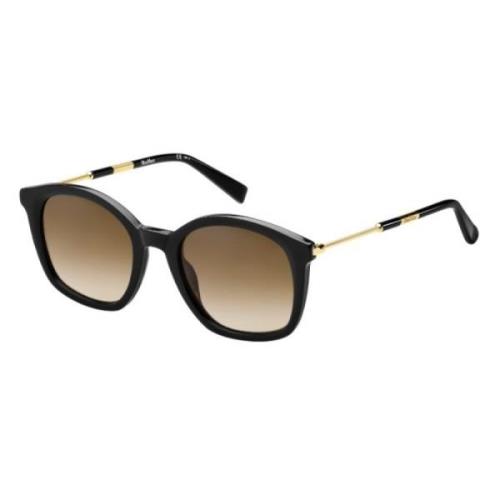 Max Mara Wand Ii-807 Solglasögon Svart/Guld Brun Gradient Black, Dam