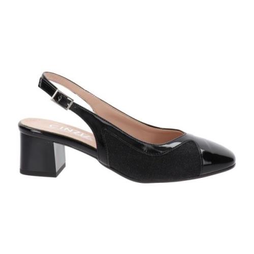 Cinzia Soft Dam Faux Läder Häl Skor med Spänne Stängning Black, Dam