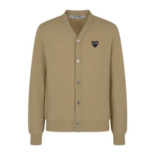 Comme des Garçons Play Stickad Cardigan Sweaters Beige, Herr