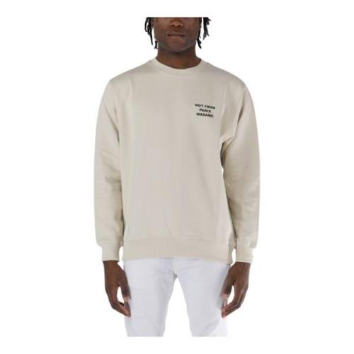 Drole de Monsieur Slogan Crewneck Sweatshirt Beige, Herr