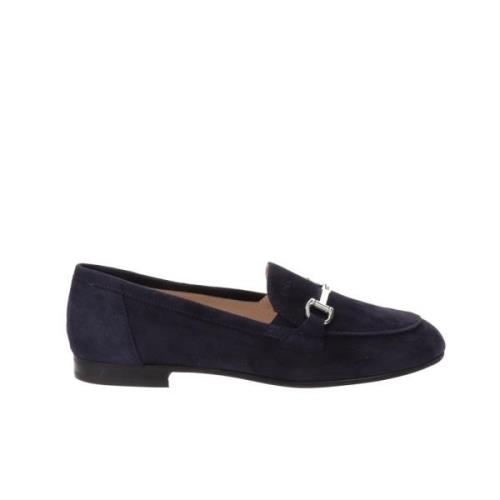 Nerogiardini Läder Dams Loafers Slip-On Stil Blue, Dam