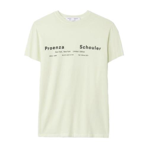 Proenza Schouler Logotryckt Bomullst-shirt Yellow, Dam