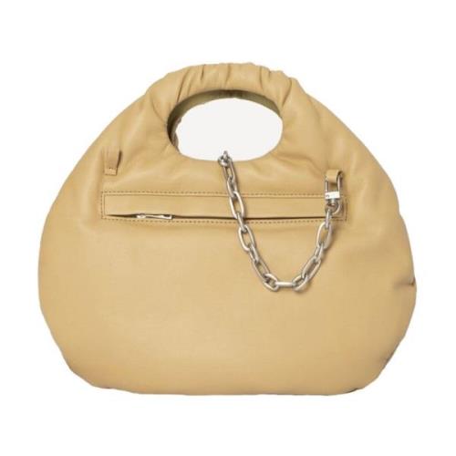 LOW Classic Unik Egg Bag med Avtagbar Kedja Beige, Dam