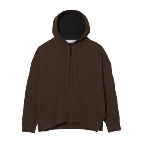 Proenza Schouler Lyxig Cashmere-Blend Hoodie Brown, Dam