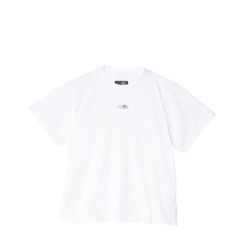 MM6 Maison Margiela Logo-Detalj Beskuren T-shirt White, Dam