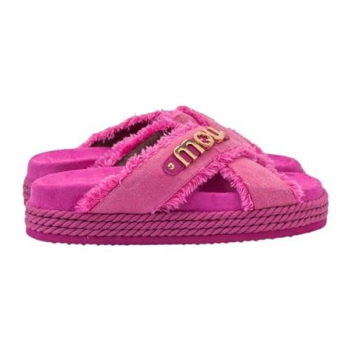 Mou Korsad Canvas Sandal Fuchsia Pink, Dam