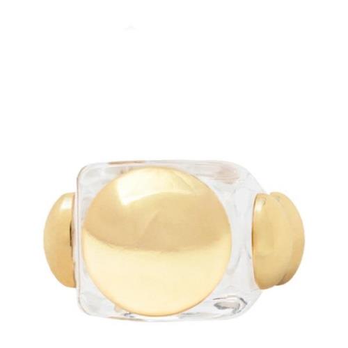 LA Manso Osynlig Ring Stilren Minimalistisk Design Yellow, Dam