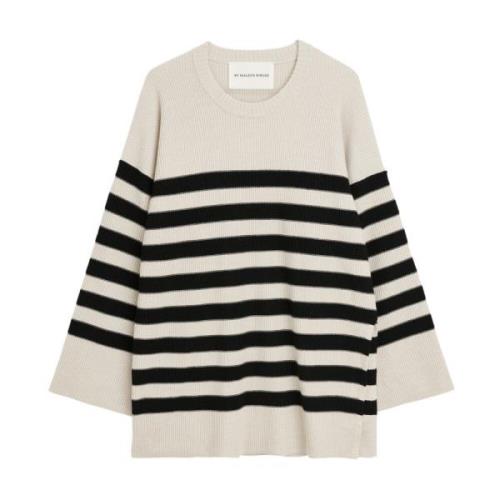 By Malene Birger Oversize Wide-Sleeve Merino Wool Sweater White, Dam