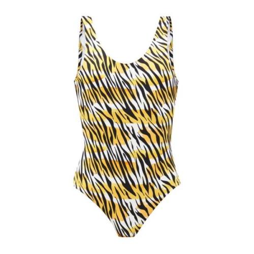 Reina Olga Tiger Print Scoop Neck Swimsuit Multicolor, Dam