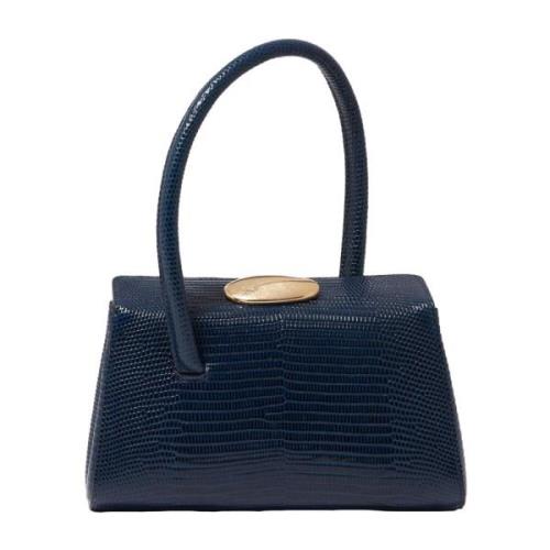 Little Liffner Lizard-Embossed Leather Handbag Blue, Dam