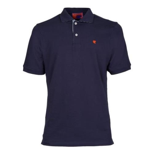 Gallo Italiensk Stretch Bomull Polo Skjorta Blue, Herr