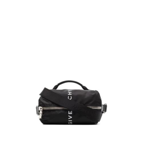 Givenchy Svart Nylon Axelväska G Dragkedja Black, Herr