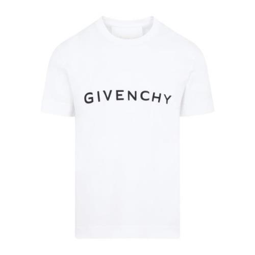 Givenchy Vit Logotyp T-shirt Crew Neck Kort Ärm White, Herr