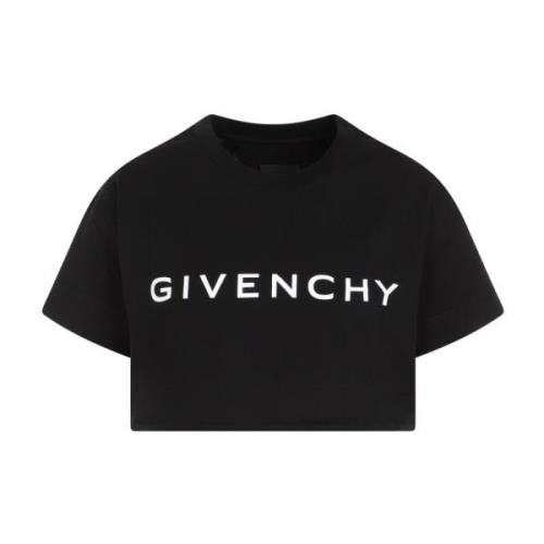 Givenchy Svart Bomull Cropped T-Shirt Black, Dam