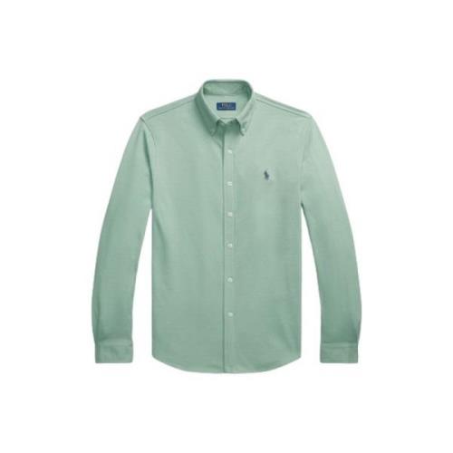 Polo Ralph Lauren Piqué Bomull Polo Skjorta Green, Herr