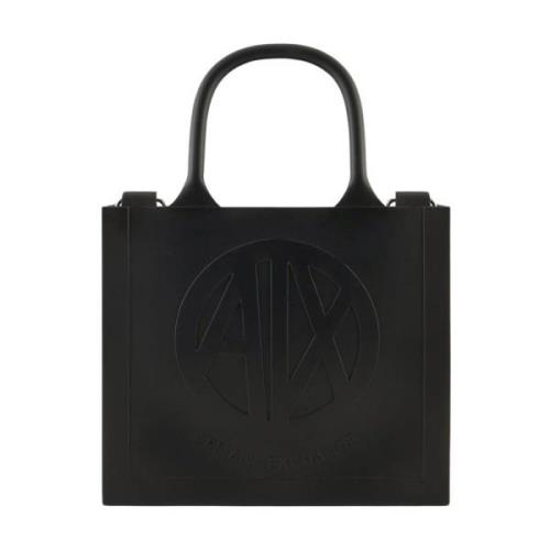 Armani Exchange Mjuk väska med präglad logotyp Black, Dam