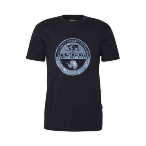 Napapijri Blå T-shirt med Norsk Flaggtryck Blue, Herr