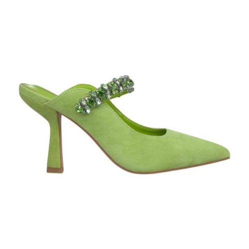 Alma EN Pena Kristall Slingback Sko Green, Dam