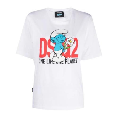 Dsquared2 Vit Puffo Vanitoso T-shirt för kvinnor White, Dam