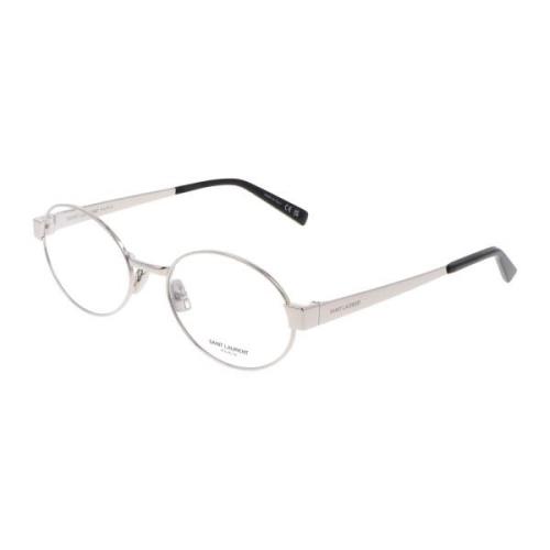 Saint Laurent Rund Metallram Glasögon Gray, Unisex