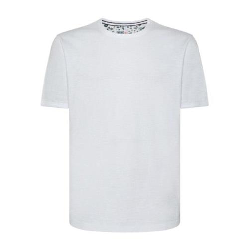 Sun68 Klassisk Vit Rundhalsad T-Shirt med Knappar White, Herr